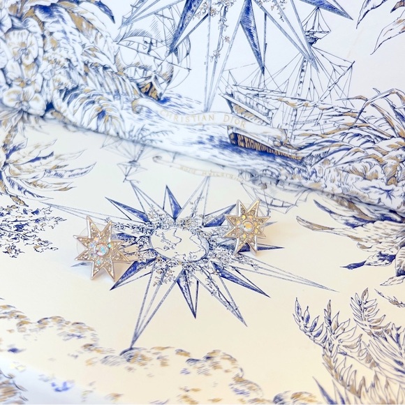 DIOR “Star Light, Star Bright” Gold Plated Pierced Earrings by Christian Dior - Picture 1 of 16